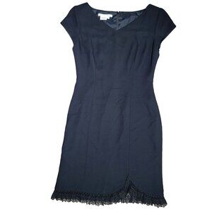 Maggy London vintage style Women's Black Lace Hem Cap Sleeve Dress Size 6